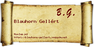 Blauhorn Gellért névjegykártya