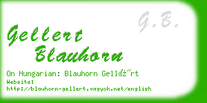 gellert blauhorn business card